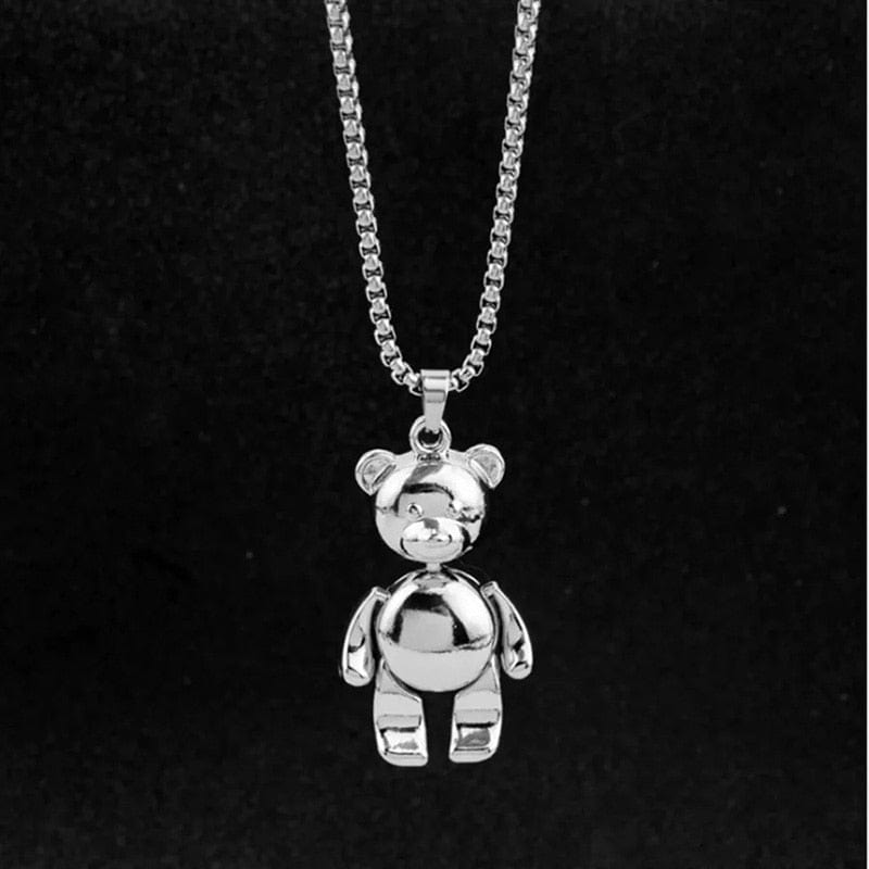 DRESSCODE Chrome Dancin' Bear Necklace