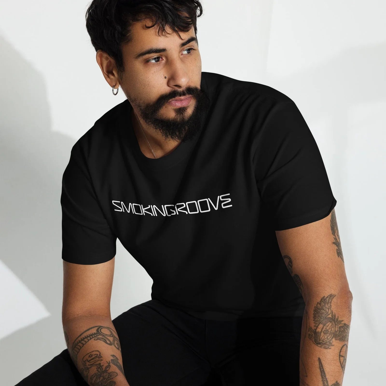 Smokingroove heavyweight tee worn by a model